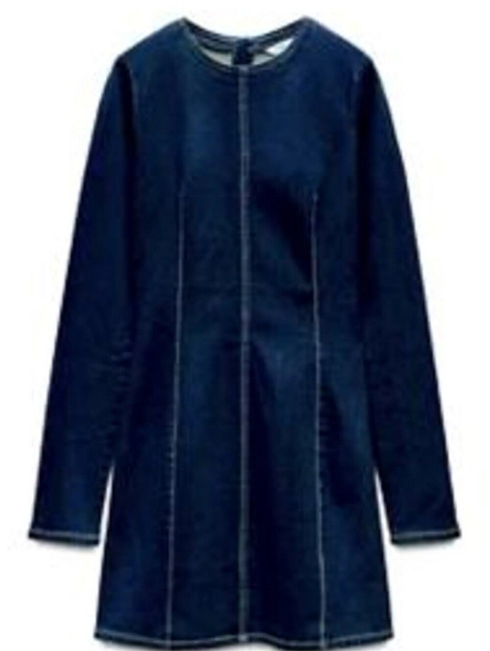 Zara Dark Blue Denim Midi Dress